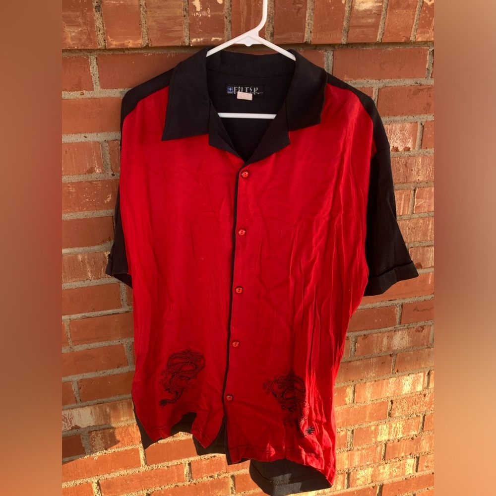 Filter shirt red and black with dragons